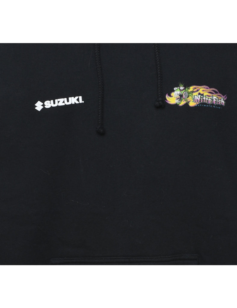 Black Oakley Nitro Fish Printed Hoodie - L