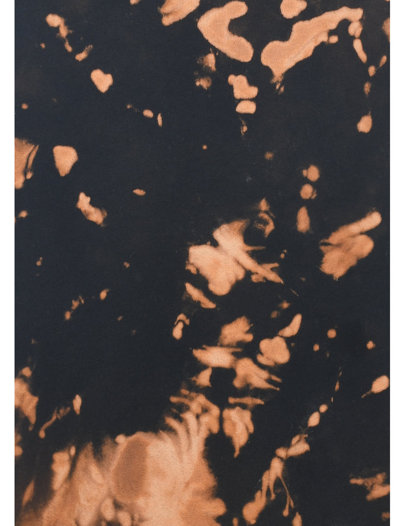 Black & Orange Tie-Dye Design Sweatshirt - L