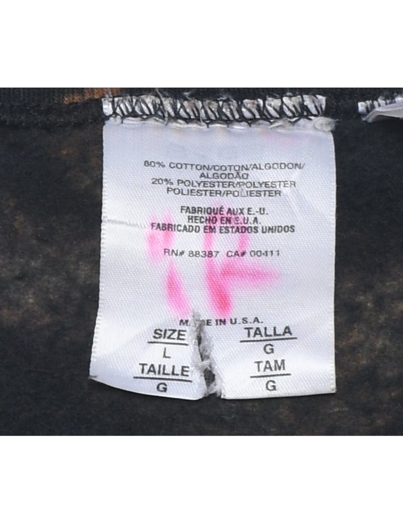 Black & Orange Tie-Dye Design Sweatshirt - L