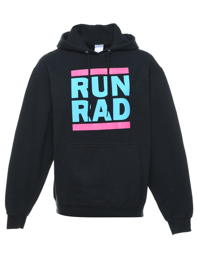Black, Pink & Light Blue Run Rad Hoodie - M