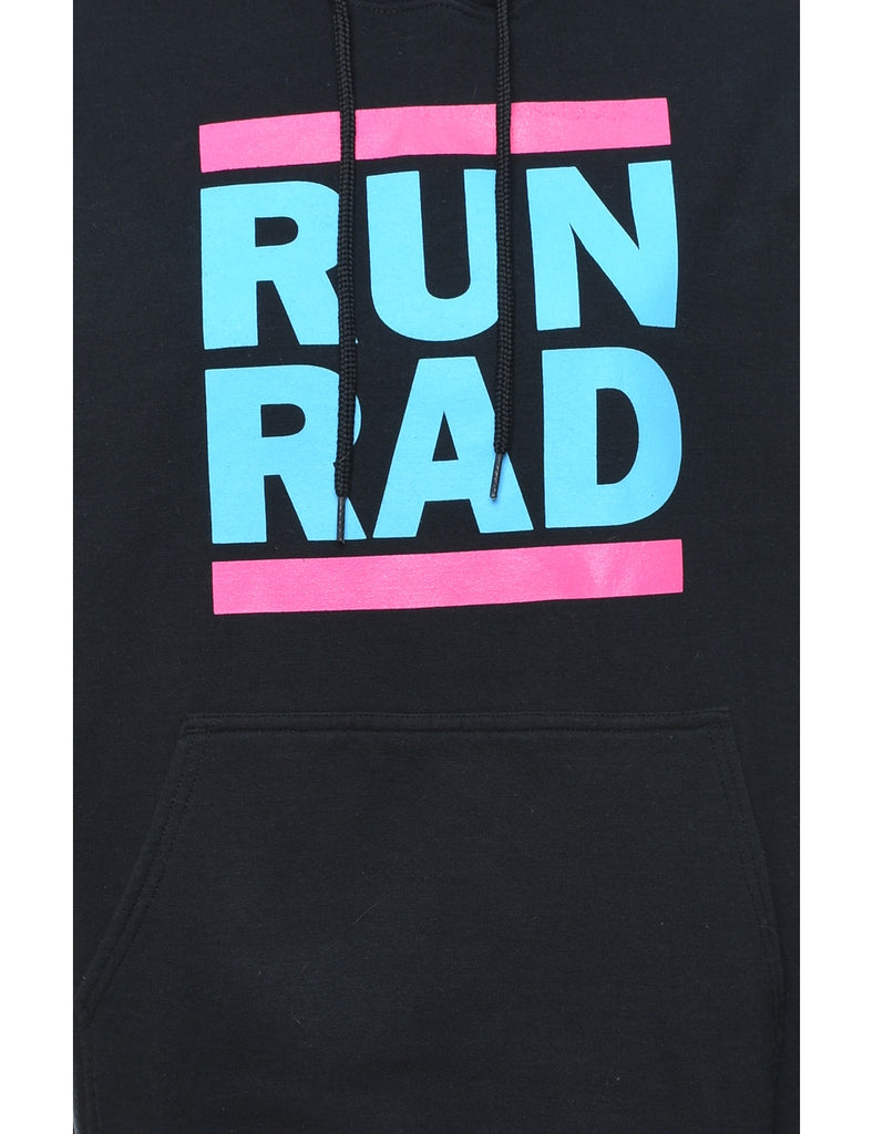 Black, Pink & Light Blue Run Rad Hoodie - M