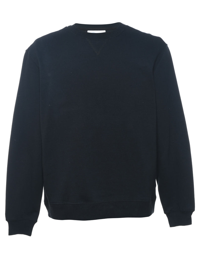 Black Plain Sweatshirt - M