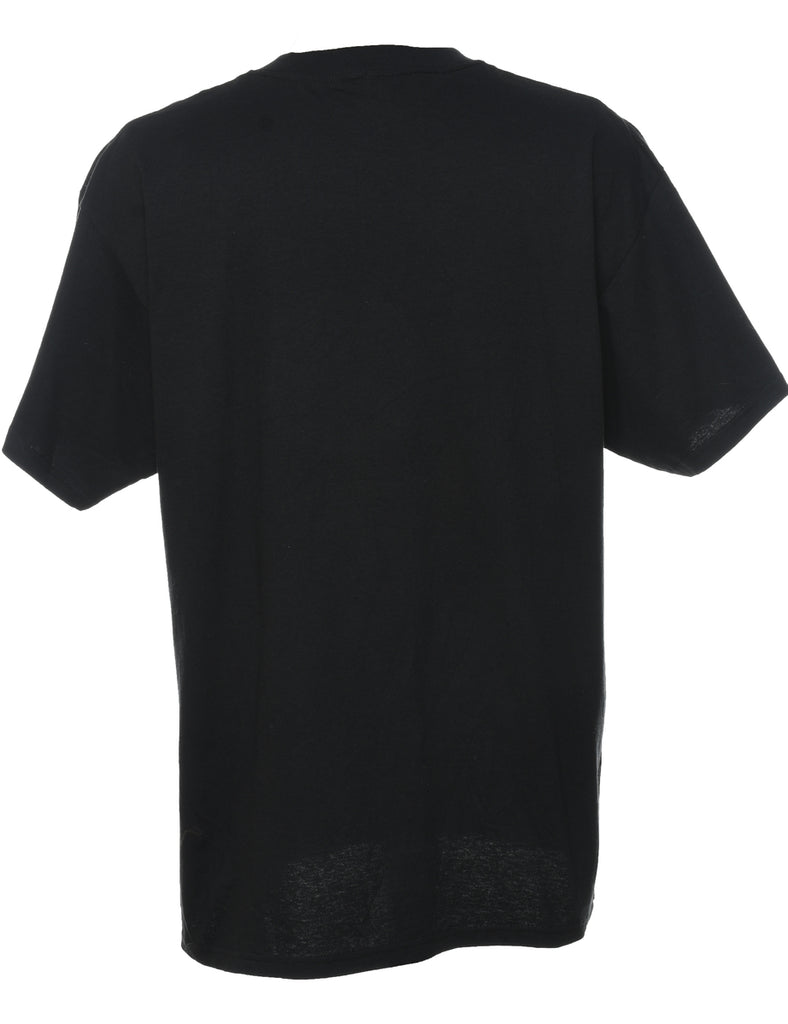 Black Plane Design Pinted T-shirt - XL