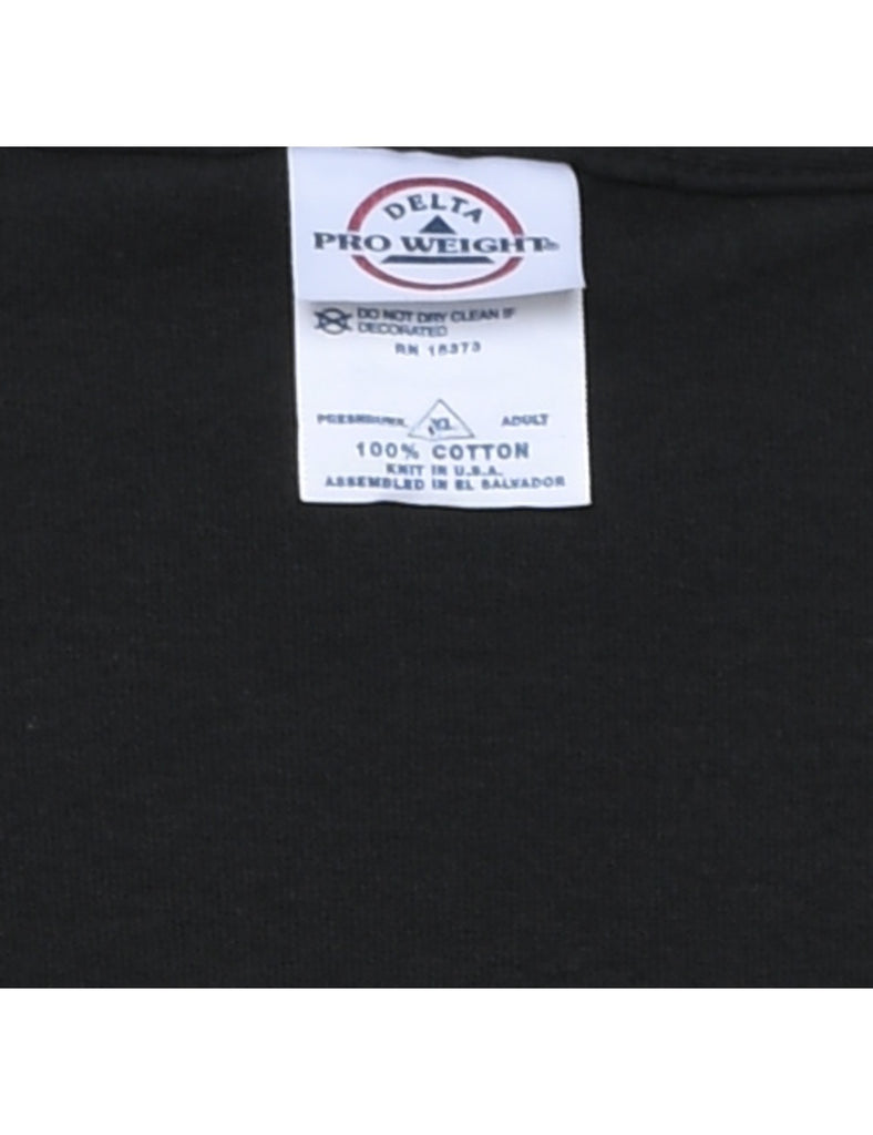 Black Plane Design Pinted T-shirt - XL