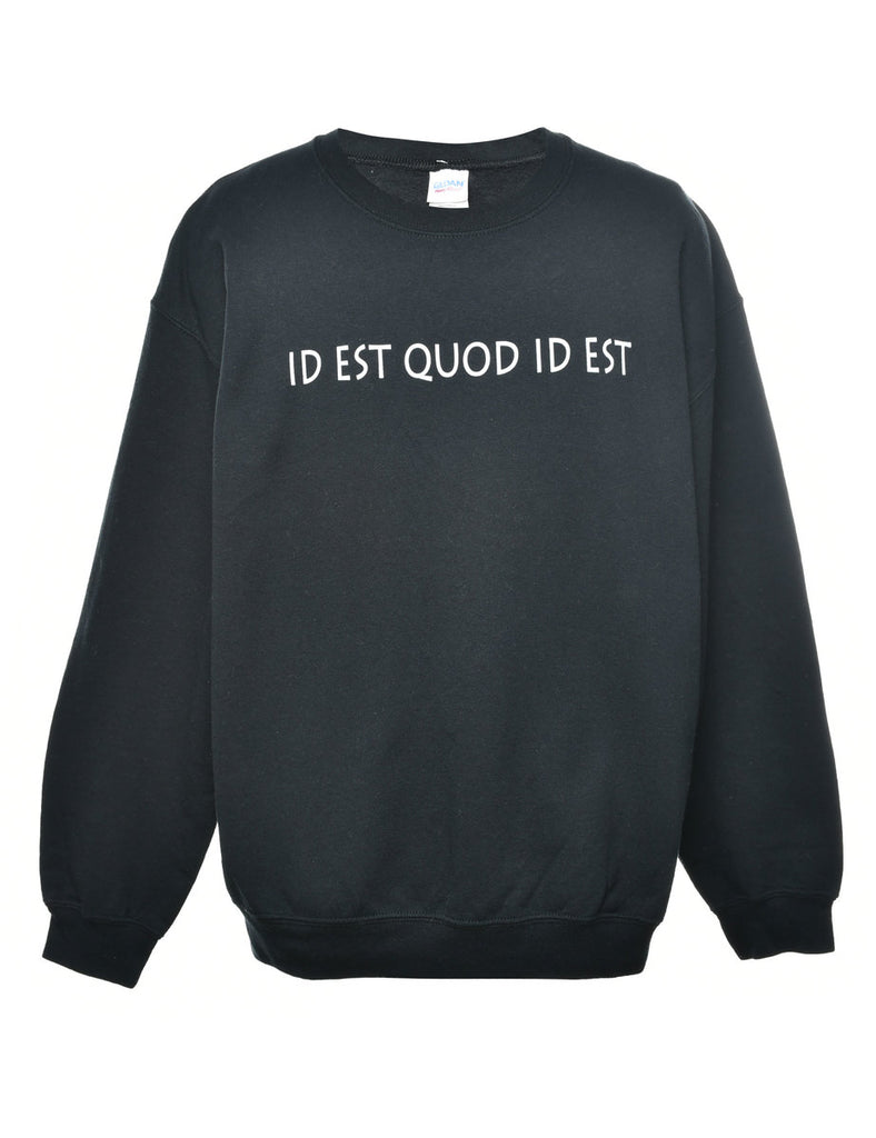 Black Printed Sweatshirt - L