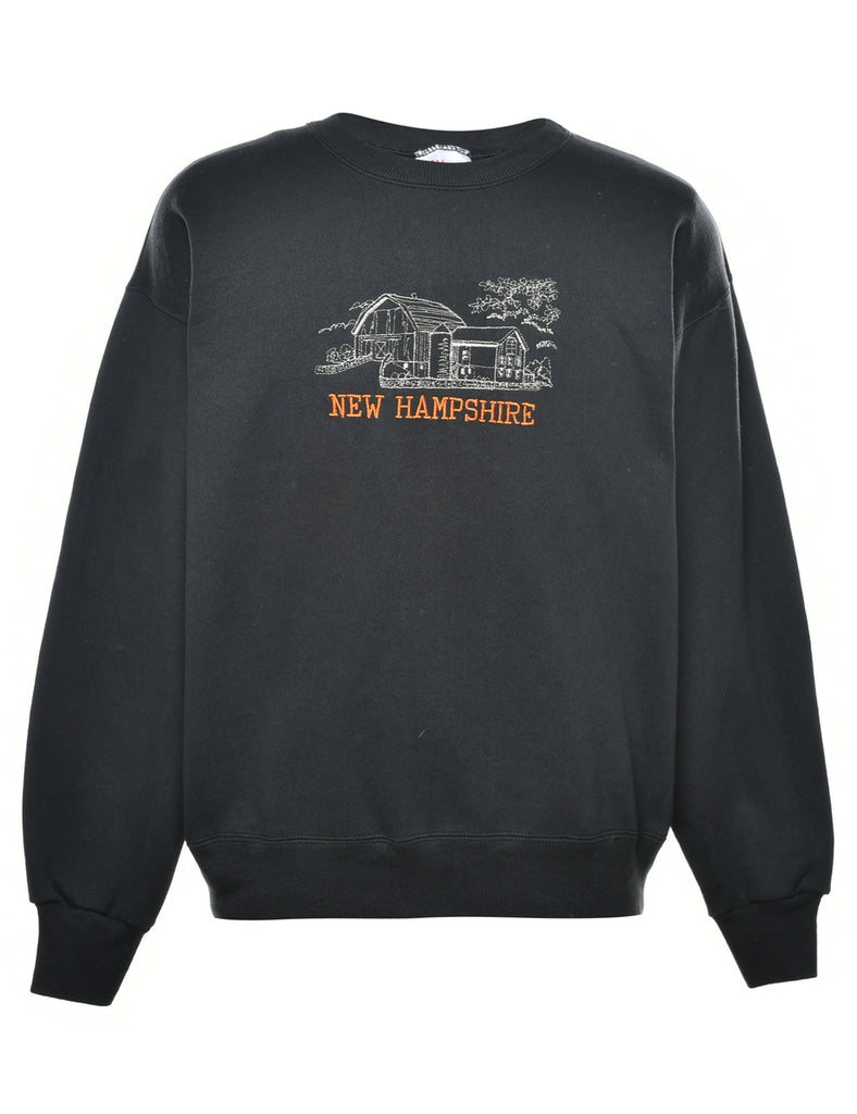 Black Printed Sweatshirt - M