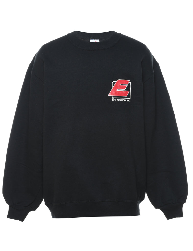 Black Printed Sweatshirt - M