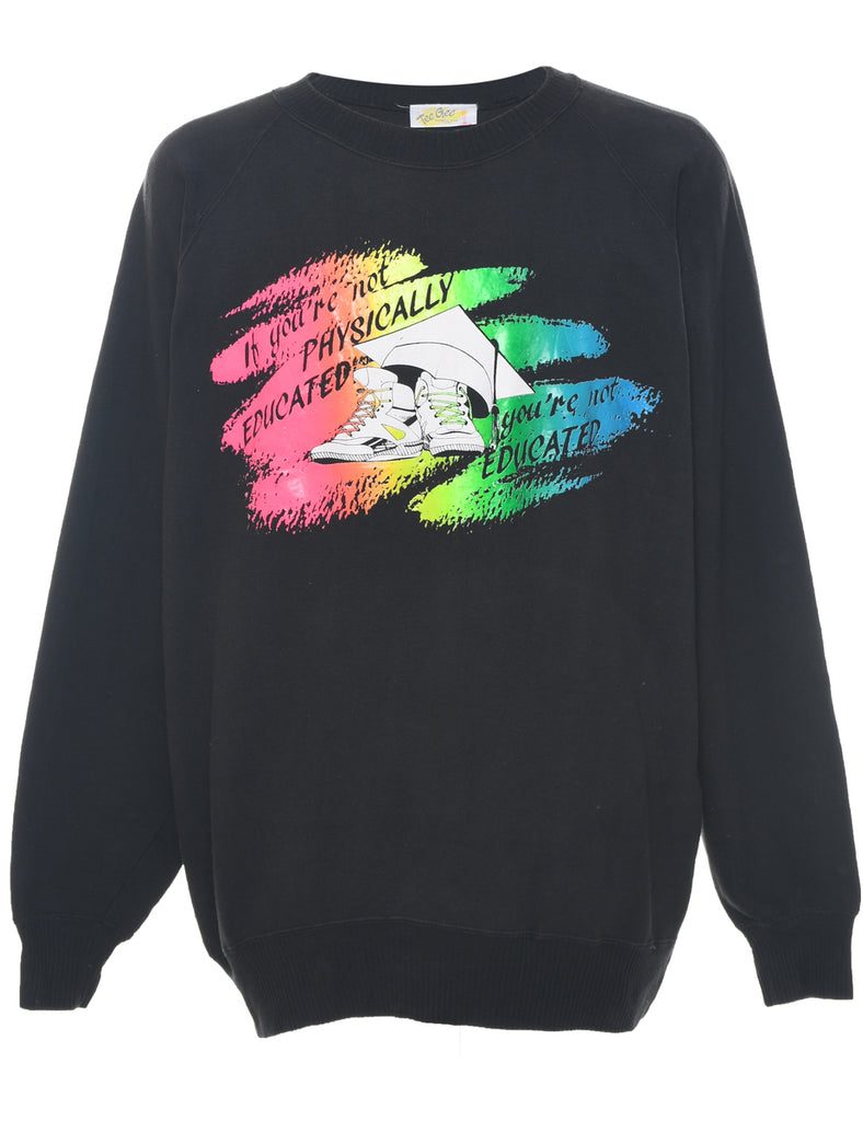 Black Printed Sweatshirt - XL