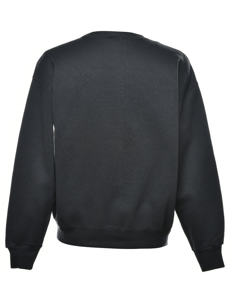 Black Printed Sweatshirt - M