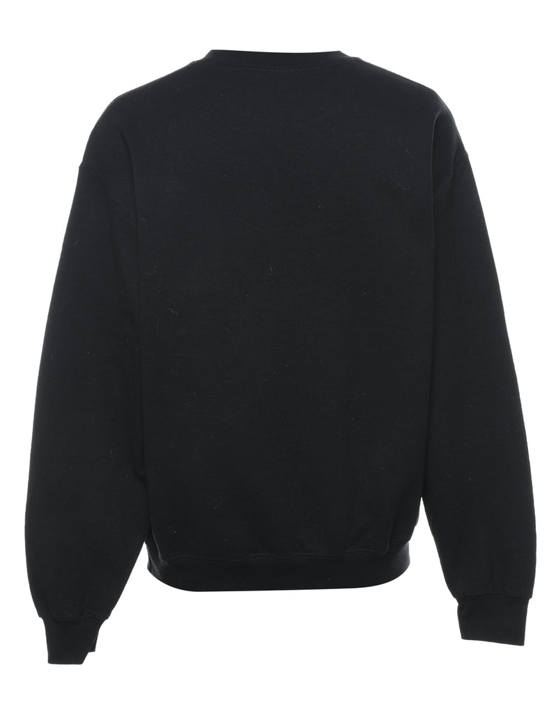Black Printed Sweatshirt - M
