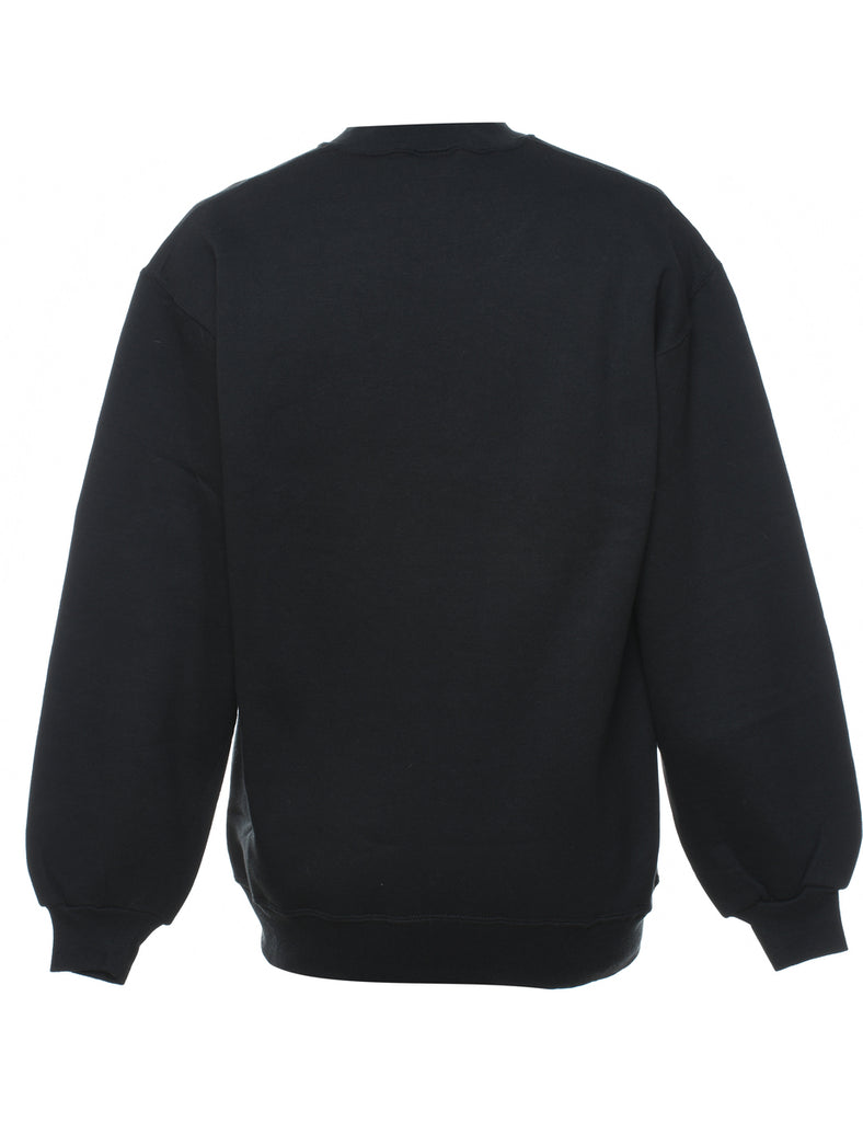 Black Printed Sweatshirt - M