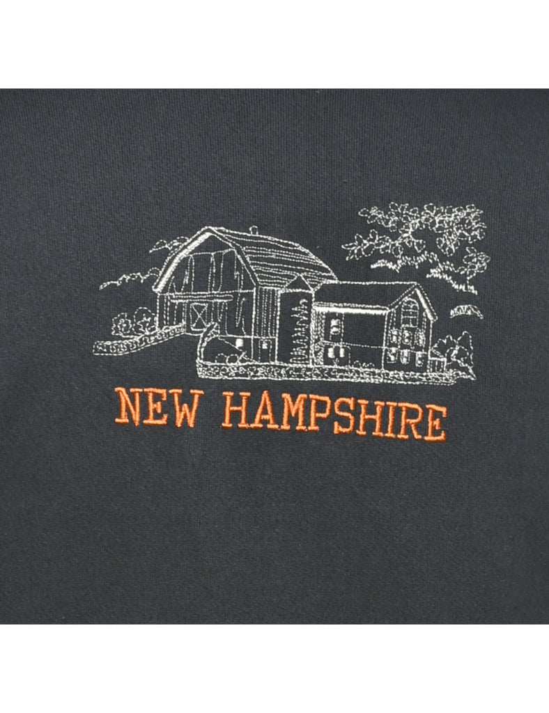 Black Printed Sweatshirt - M