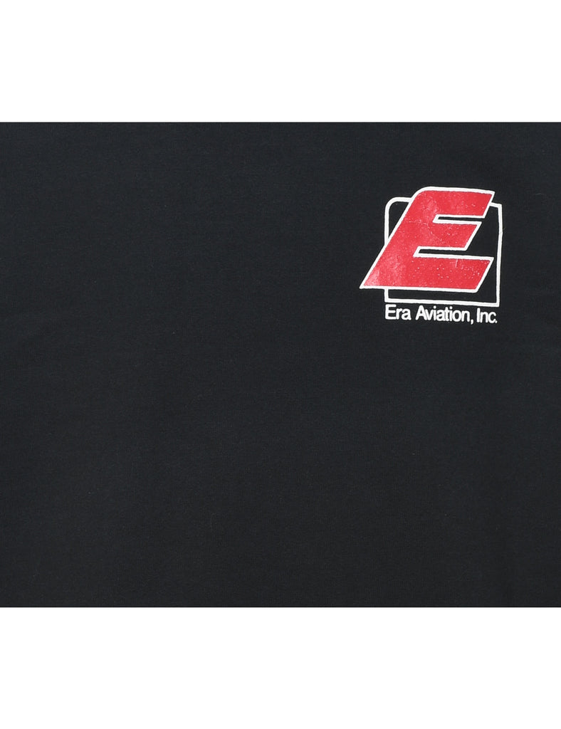 Black Printed Sweatshirt - M