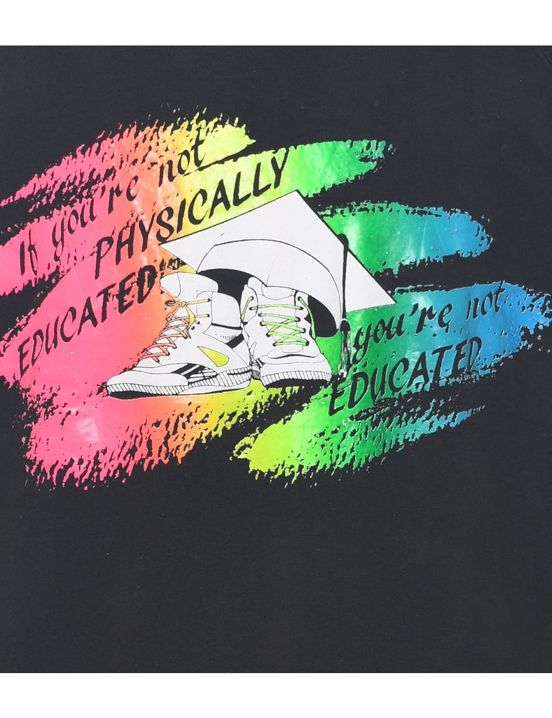 Black Printed Sweatshirt - XL