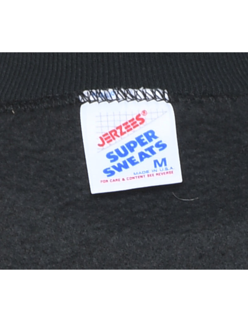 Black Printed Sweatshirt - M