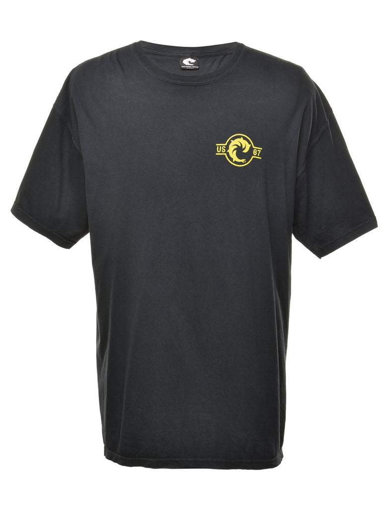 Black Printed T-shirt - XL