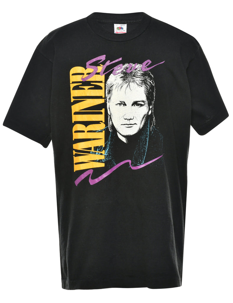 Black Printed T-shirt - L