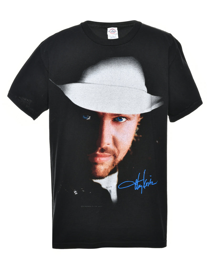 Black Printed T-shirt - M