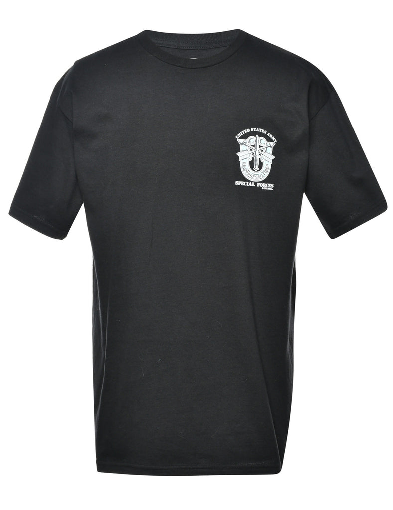 Black Printed T-shirt - M
