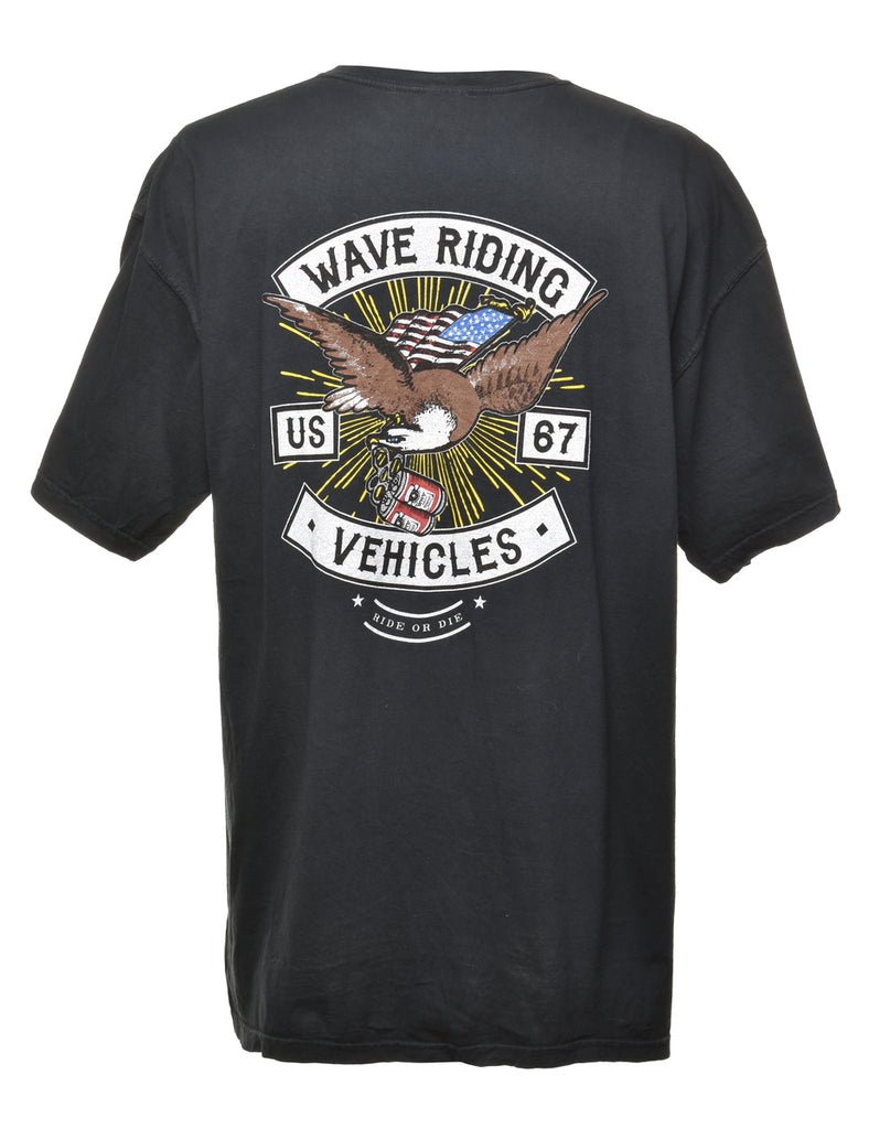 Black Printed T-shirt - XL