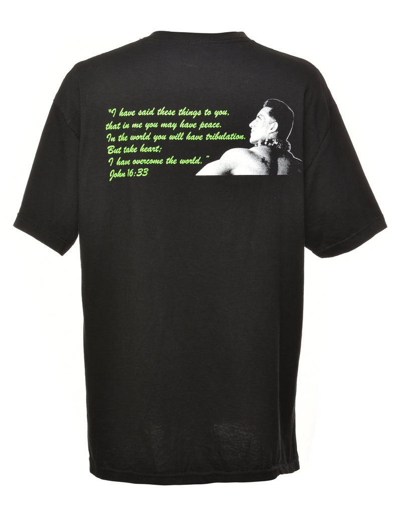 Black Printed T-shirt - XL