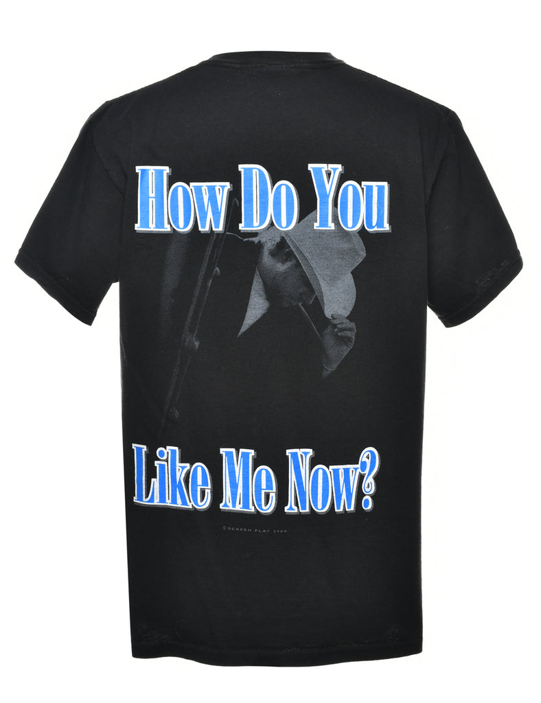 Black Printed T-shirt - M