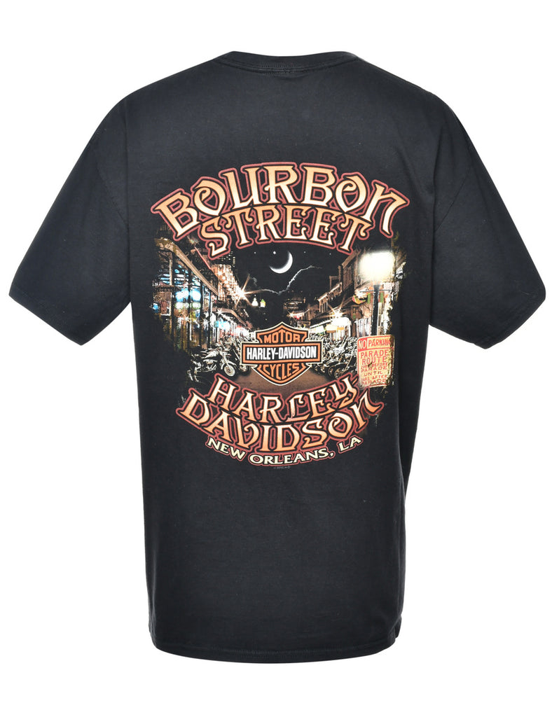 Black Printed T-shirt - L