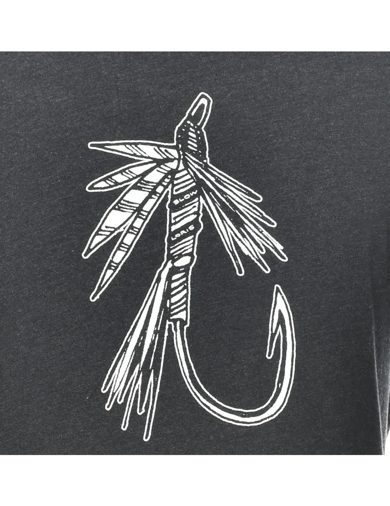 Black Printed T-shirt - M