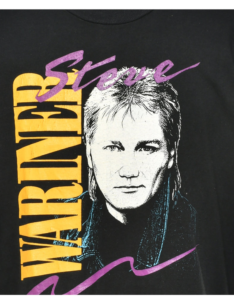 Black Printed T-shirt - L