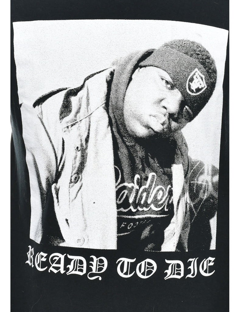 Black Printed T-shirt - M