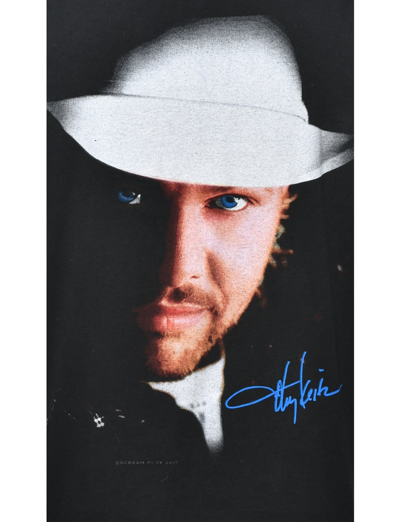 Black Printed T-shirt - M