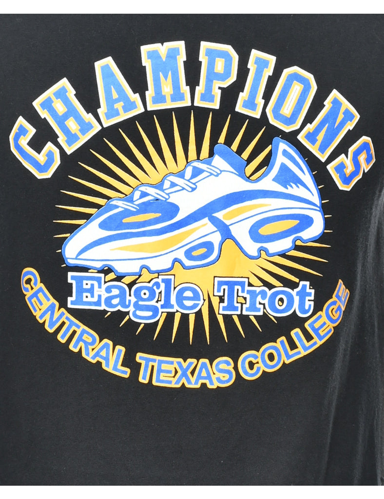 Black Printed T-shirt - S