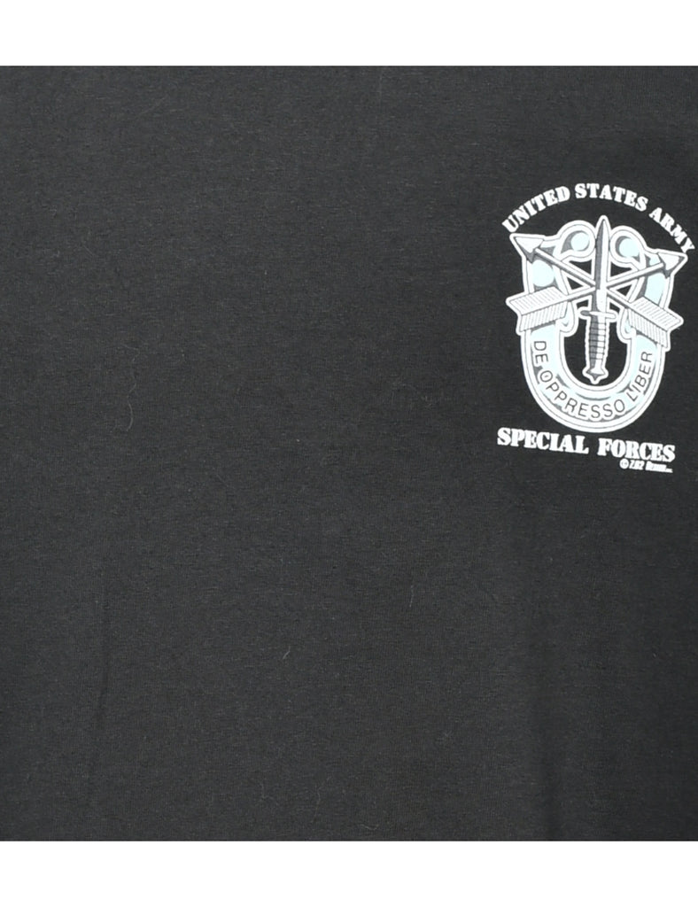 Black Printed T-shirt - M