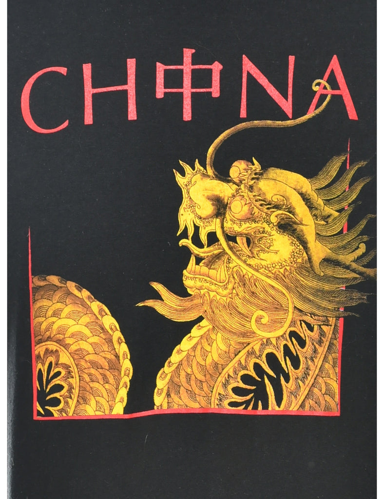 Black Printed T-shirt - XL