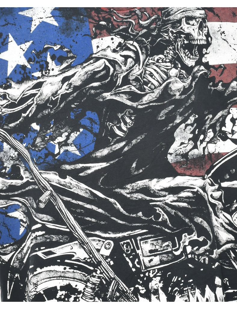 Black Printed T-shirt - XL