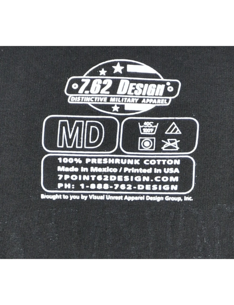 Black Printed T-shirt - M