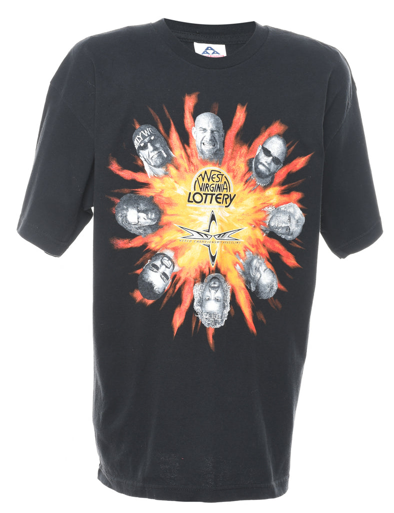 Black Printed Wrestling T-shirt - XL