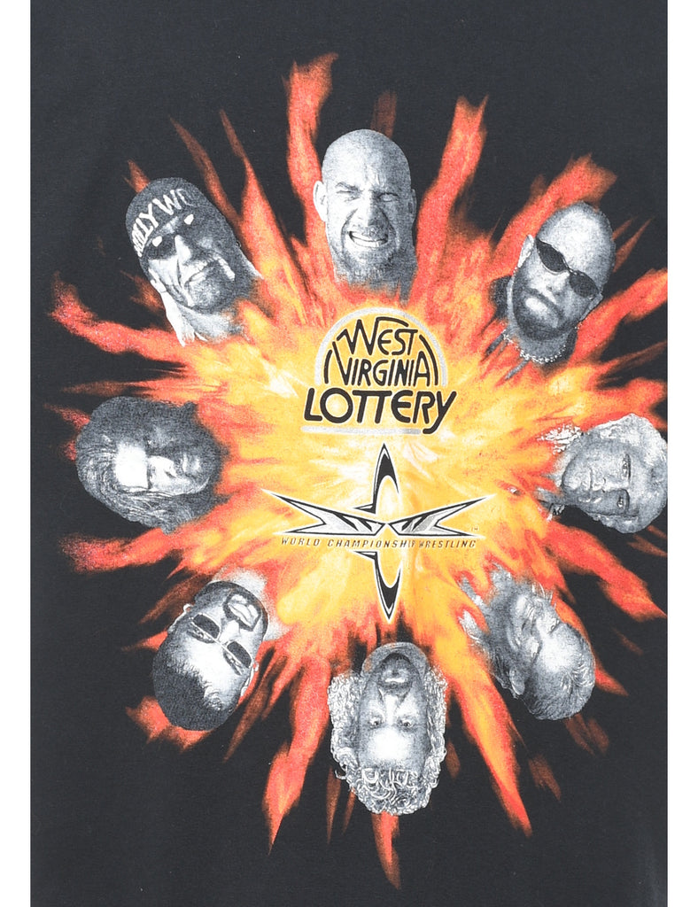 Black Printed Wrestling T-shirt - XL