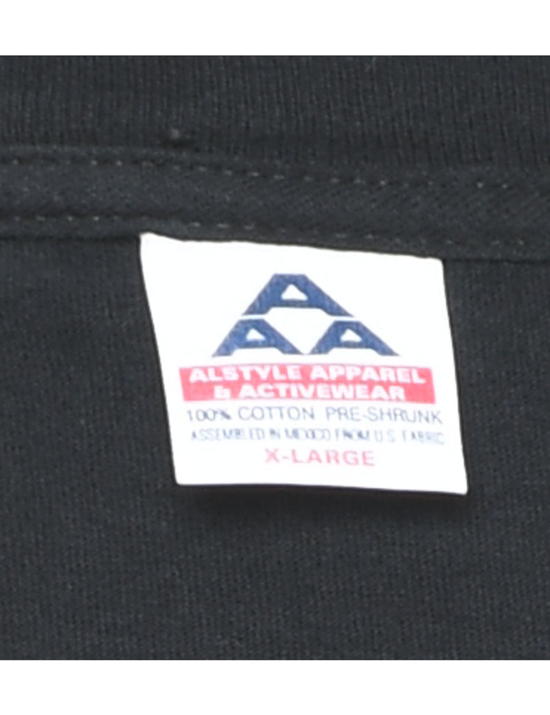 Black Printed Wrestling T-shirt - XL