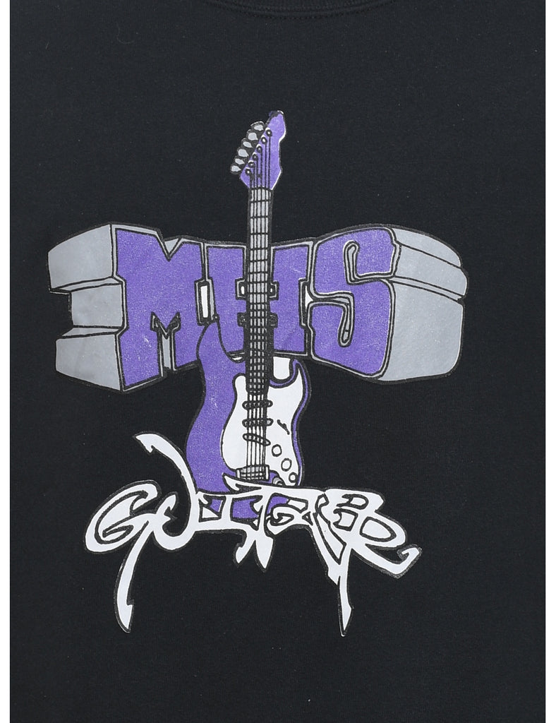 Black & Purple MHS Guitar Printed Sweatshirt - XL