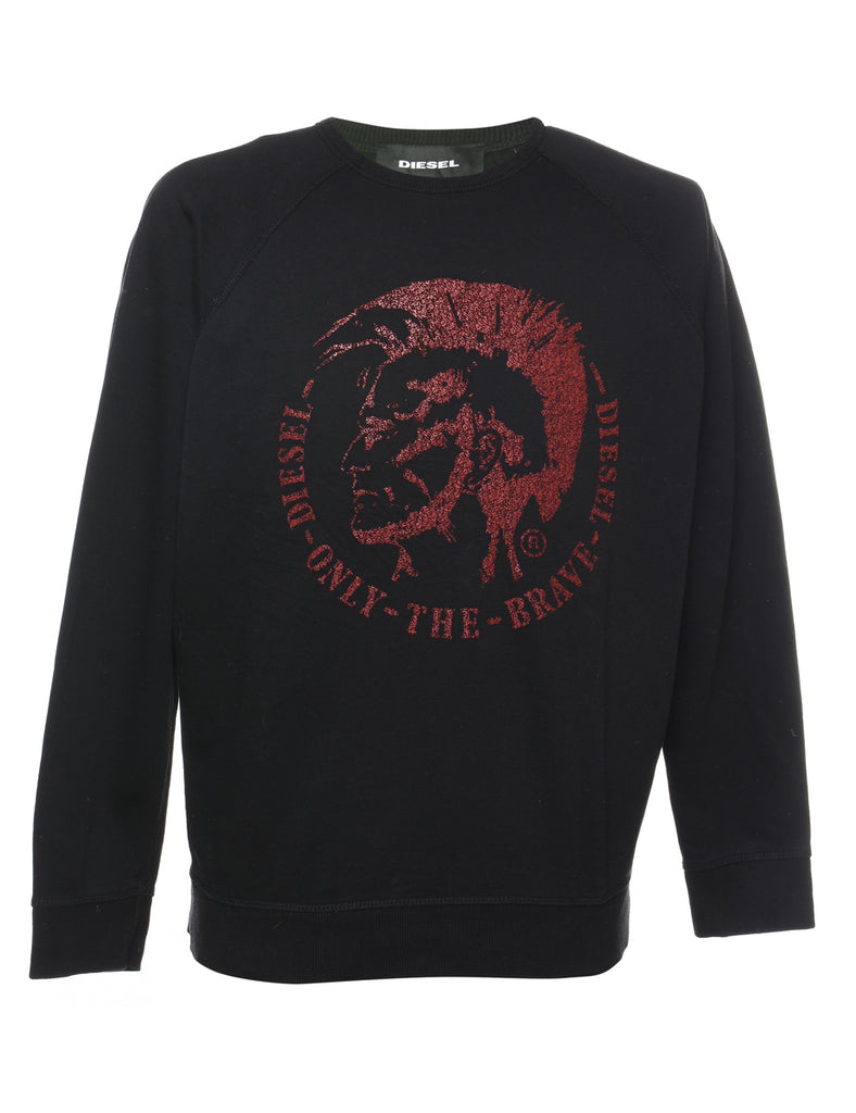 Black & Red Diesel Sweatshirt - M