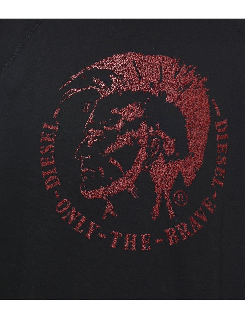 Black & Red Diesel Sweatshirt - M