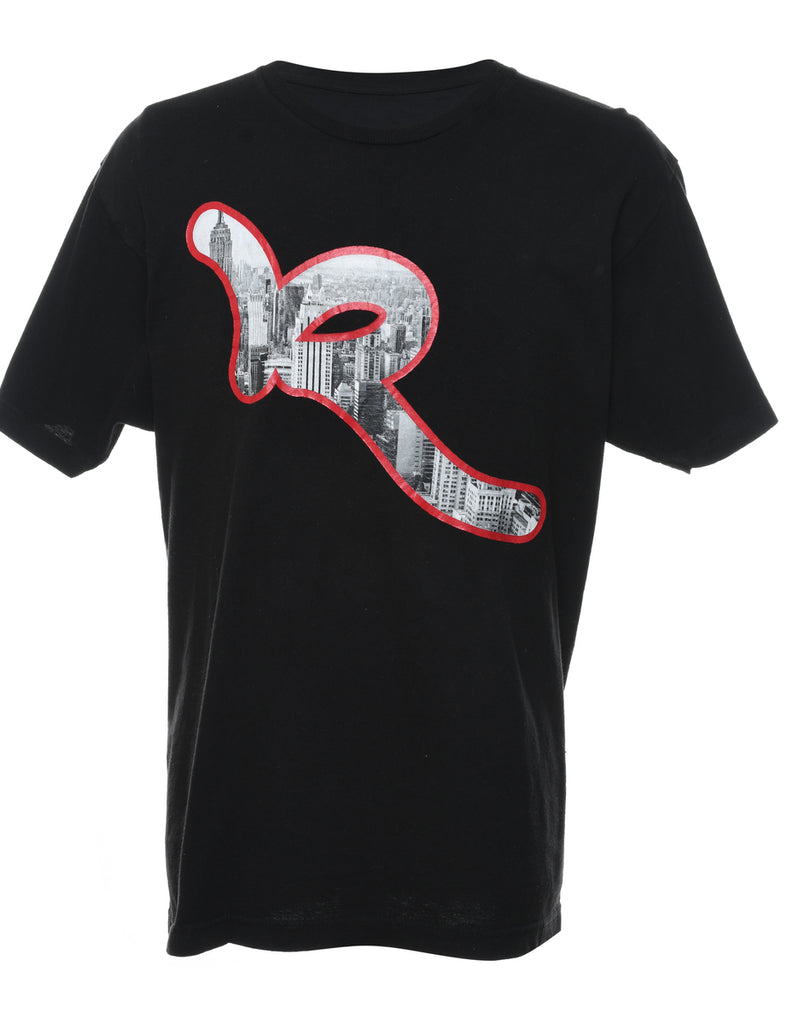 Black & Red Rocawear 1990s Printed T-Shirt - XL