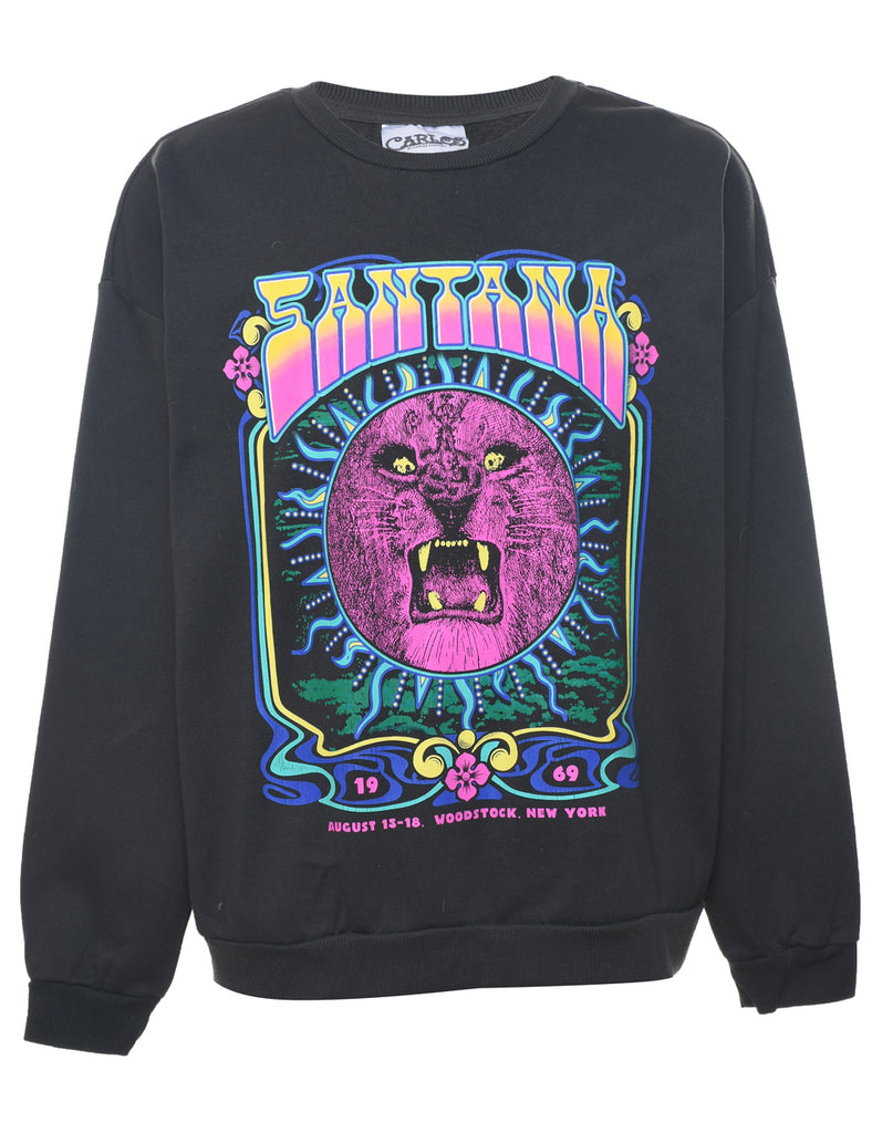 Black Santana Printed Sweatshirt - XL