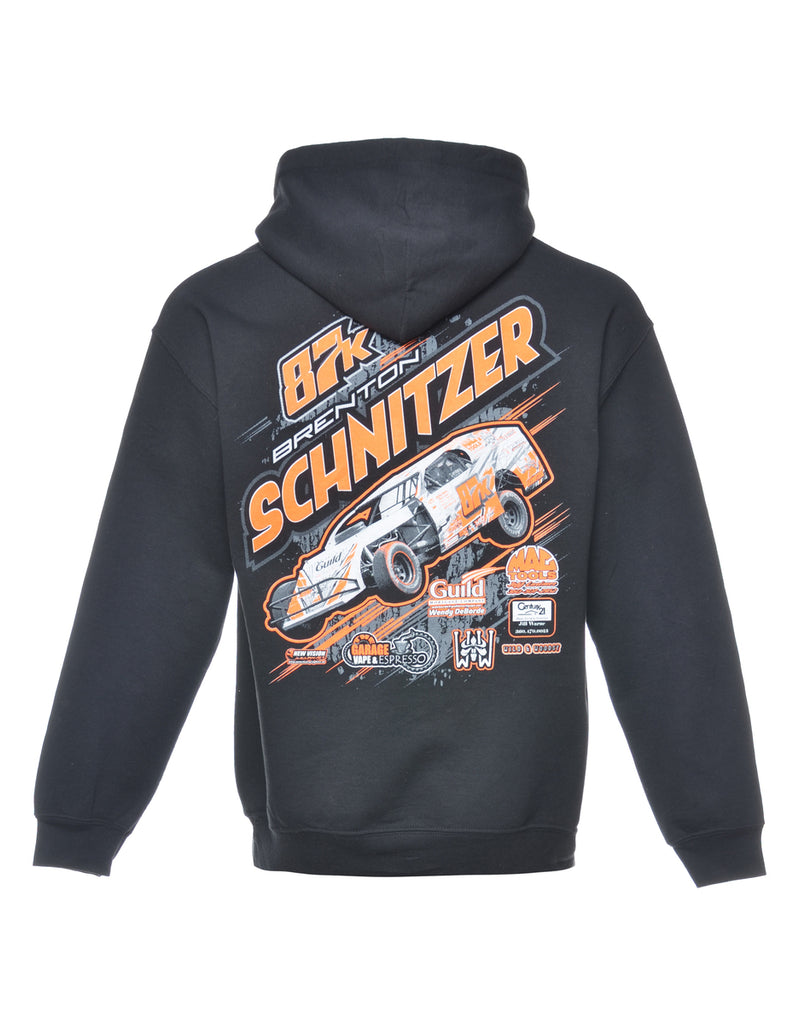 Black Schnitzer Printed Hoodie - M