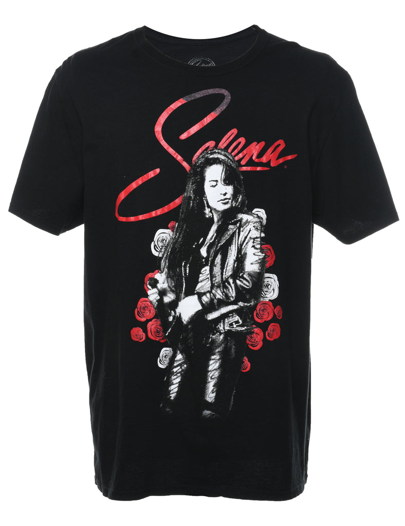 Black Selena Printed T-shirt - XL