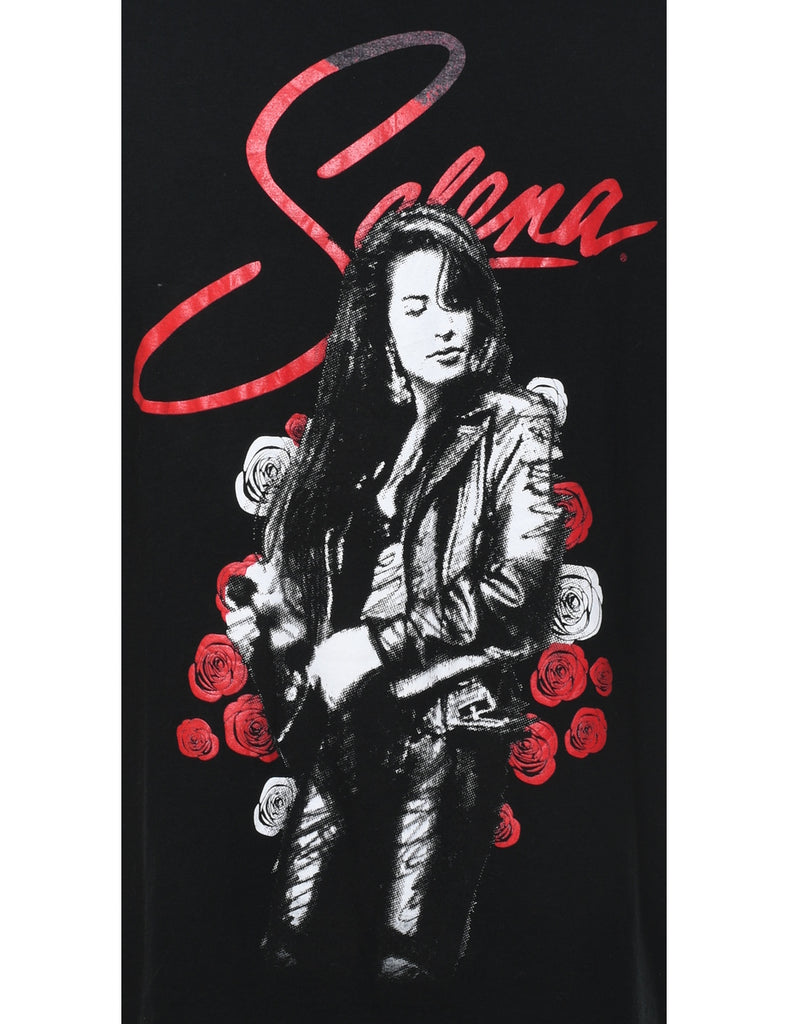 Black Selena Printed T-shirt - XL