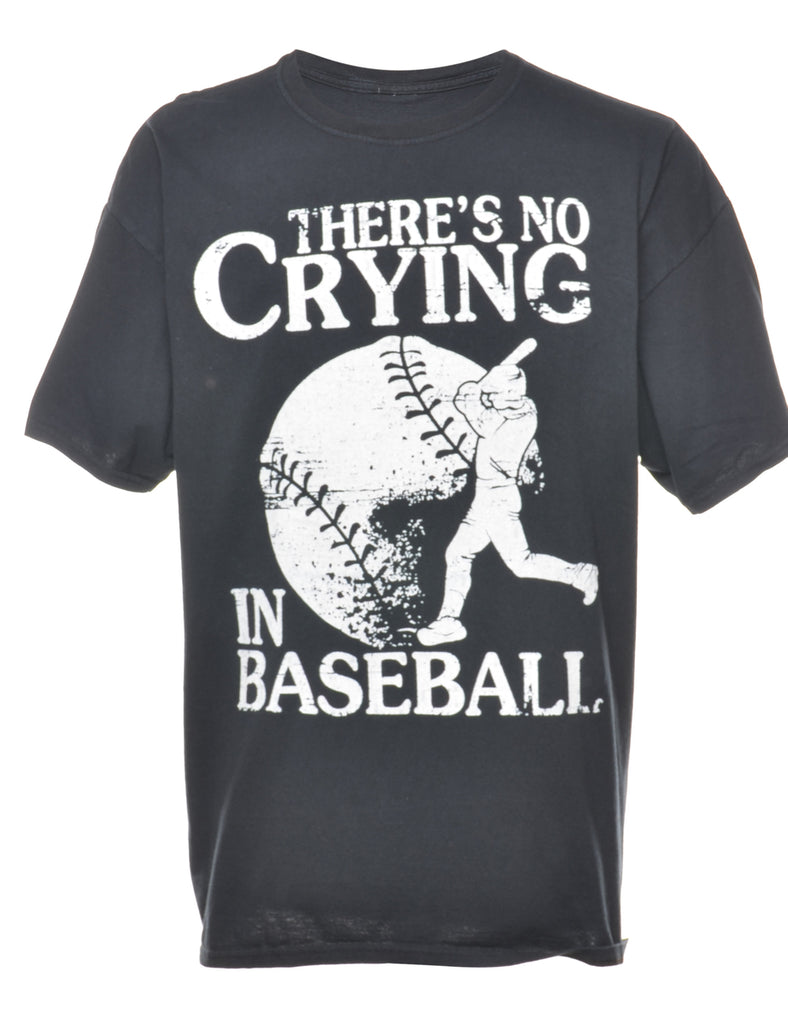 Black Shortsleeve Printed T-shirt - XL