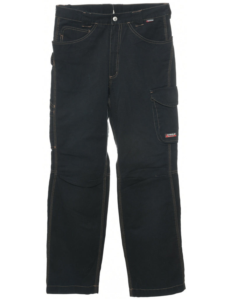 Black Straight Fit Cargo Jeans - W32 L30