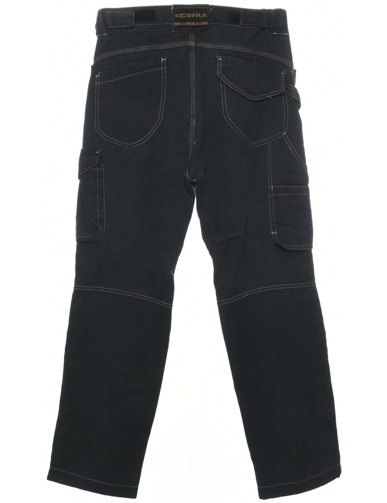 Black Straight Fit Cargo Jeans - W32 L30